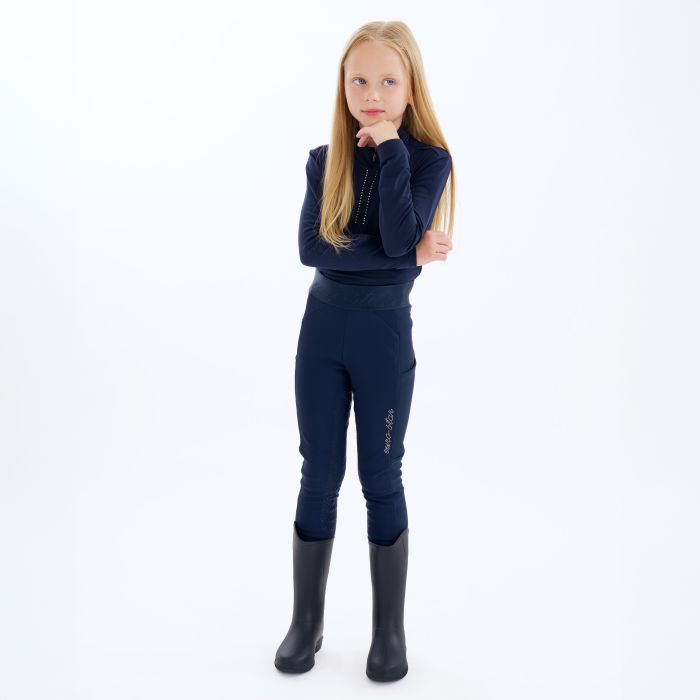 KIDS Riding tights ESImpress FullGrip - 5001 - Navy