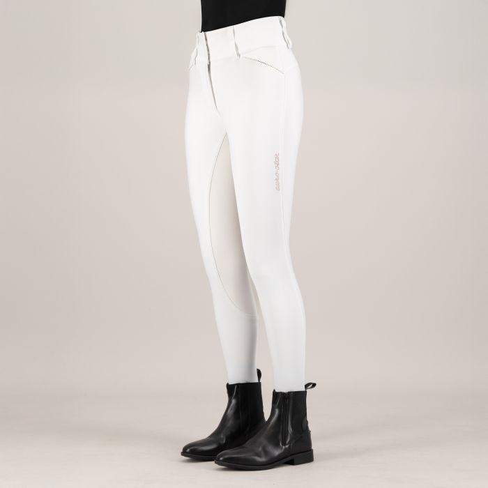 Riding breeches ESAurelia Competition Grip Connect Full - 0526 - White-Rosegold
