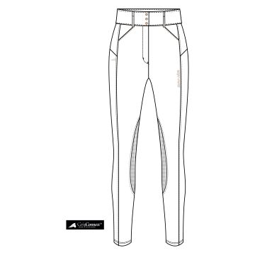 Reithose ES-Aurelia Competition GripConnect Knee -  White-Rosegold